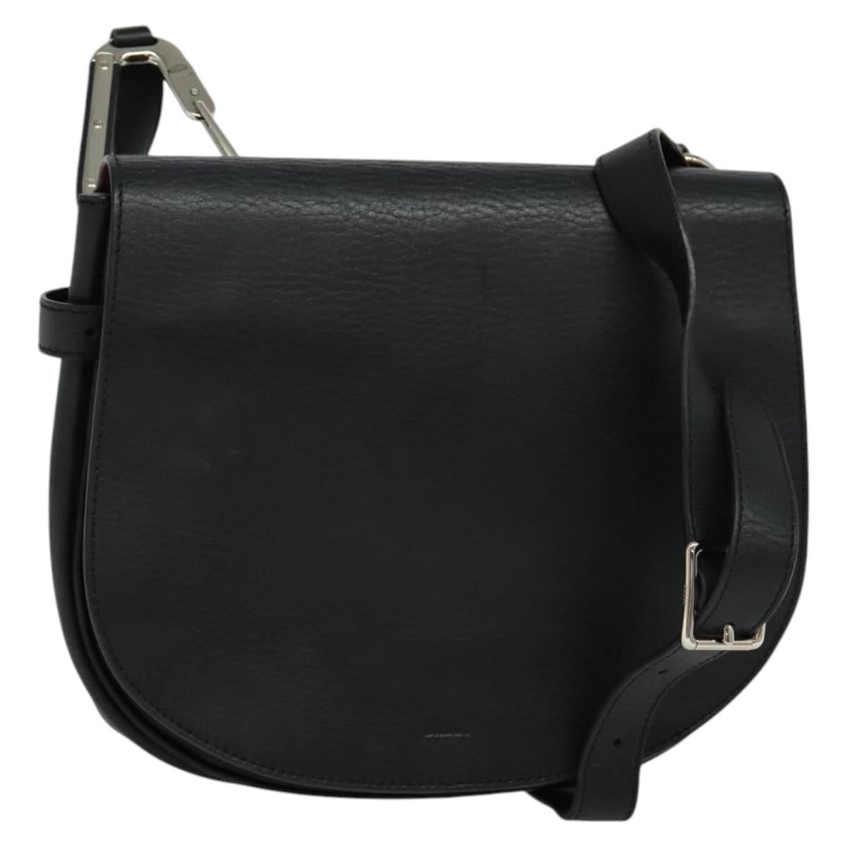 BALLY Shoulder Bag Leather Black Auth sw183