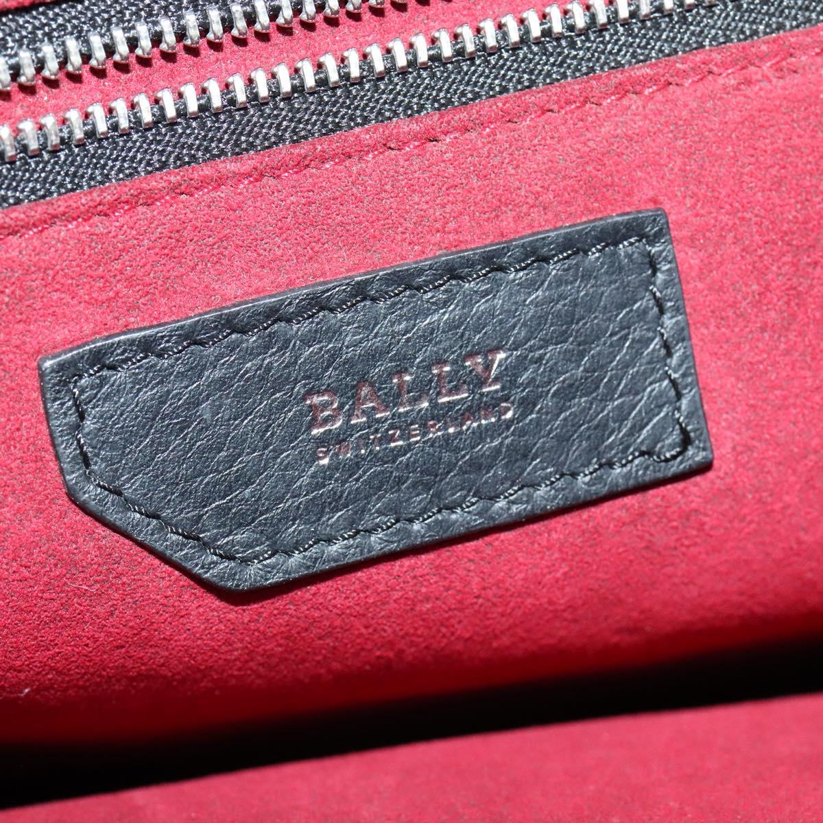BALLY Shoulder Bag Leather Black Auth sw183