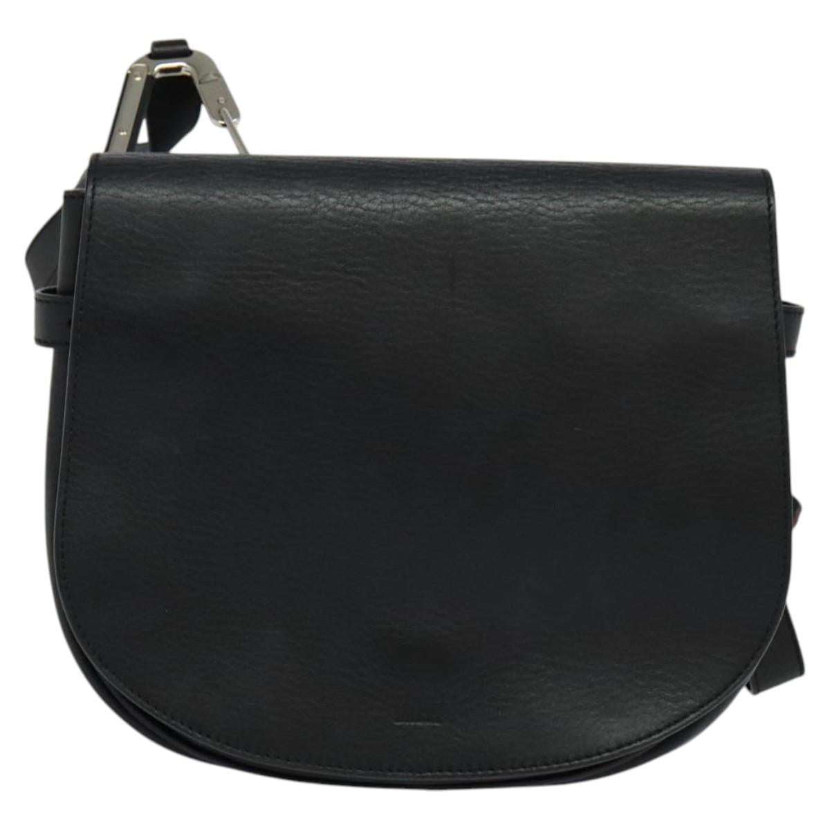 BALLY Shoulder Bag Leather Black Auth sw183