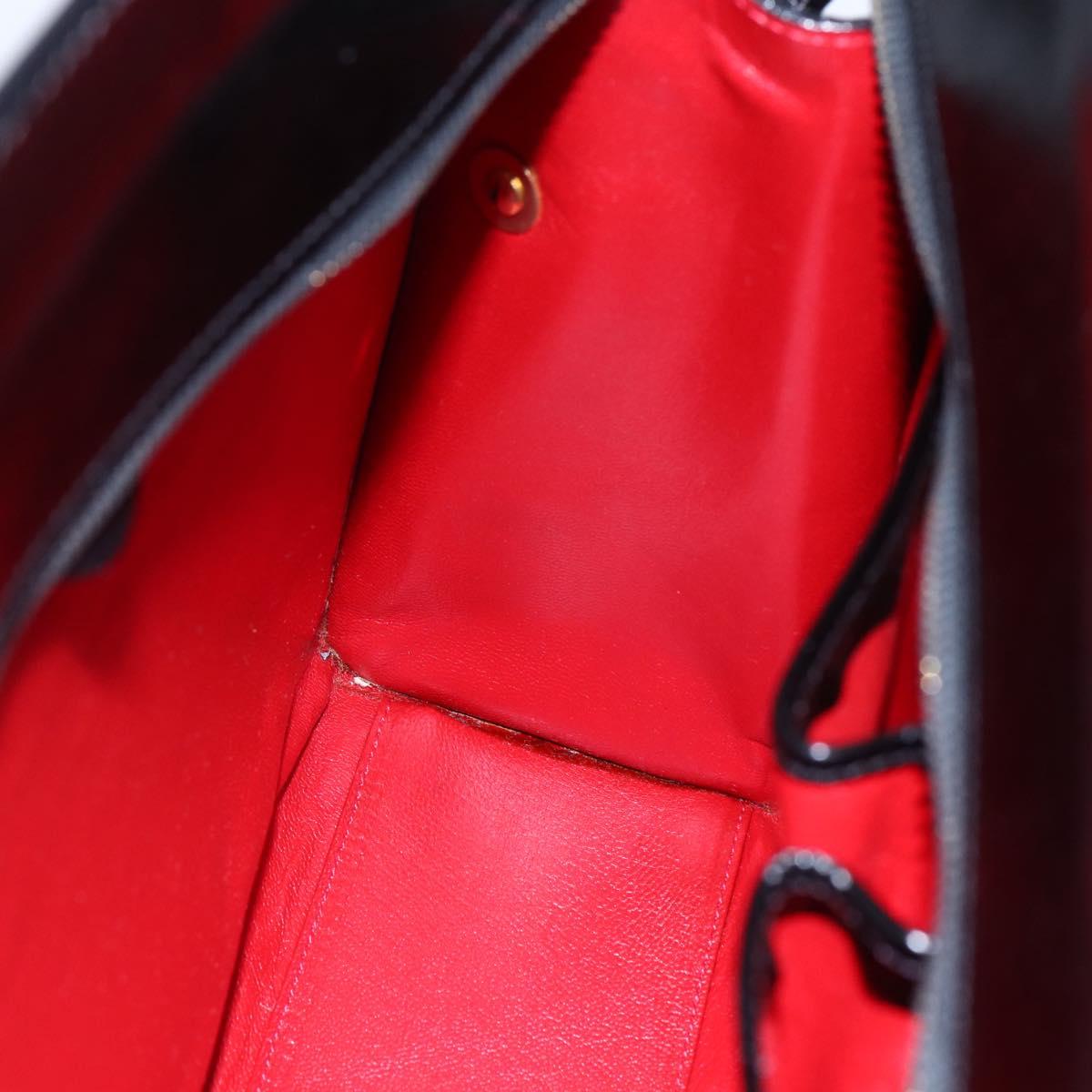 CELINE Tote Bag Leather Black Gold Auth SW1830