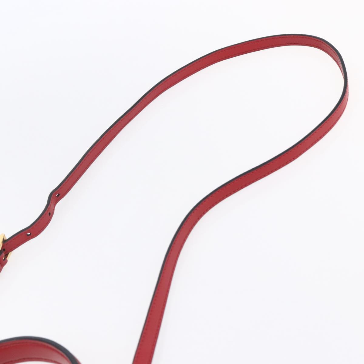 PRADA Panniers Hand Bag Safiano leather 2way Red Gold Auth SW1831V