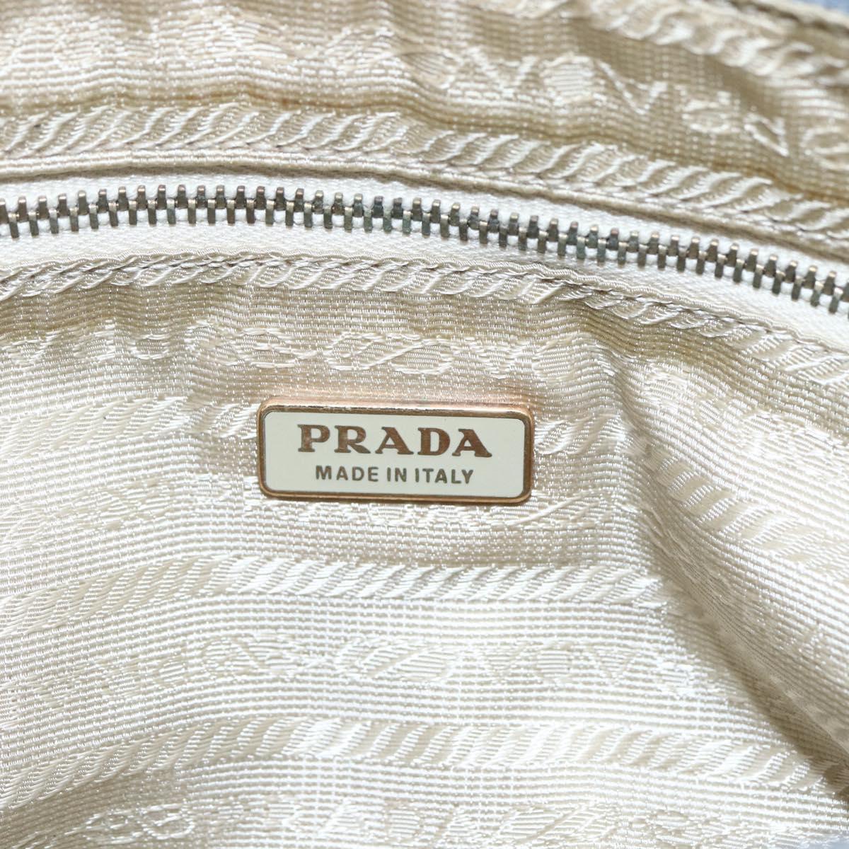 PRADA Chain Shoulder Bag Nylon Light Blue Gold Auth SW1832