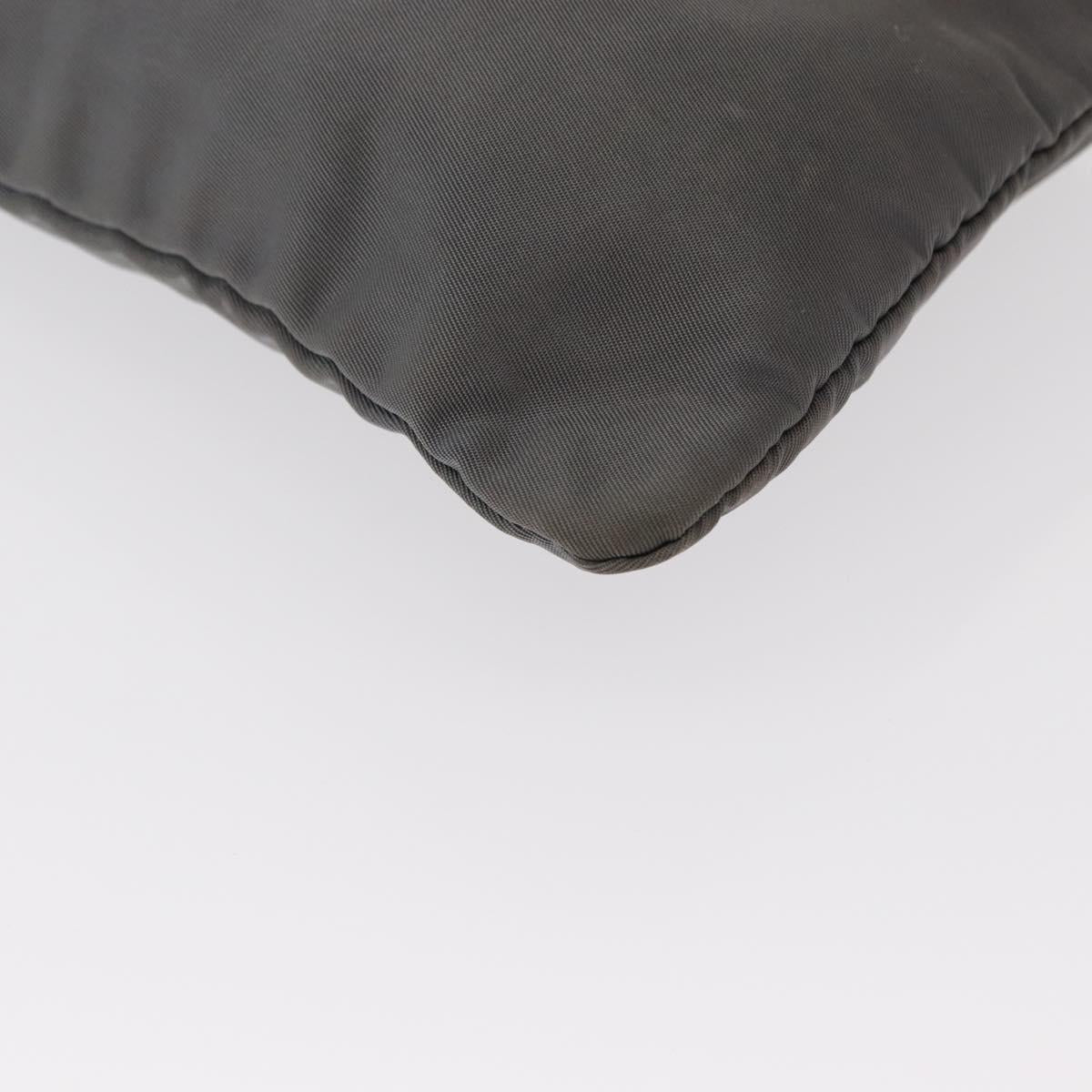 PRADA Shoulder Bag Nylon Gray Silver Auth SW1833