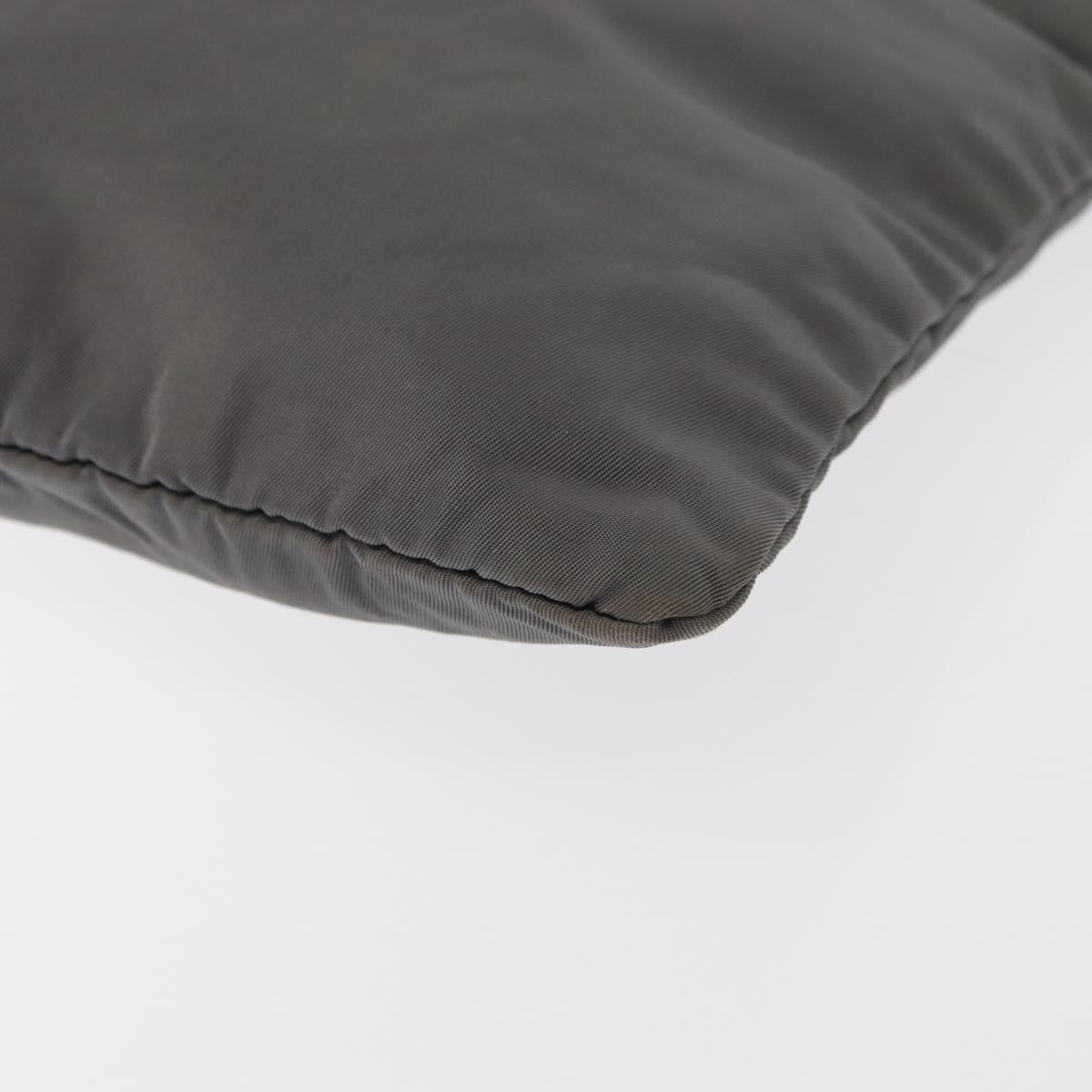 PRADA Shoulder Bag Nylon Gray Silver Auth SW1833