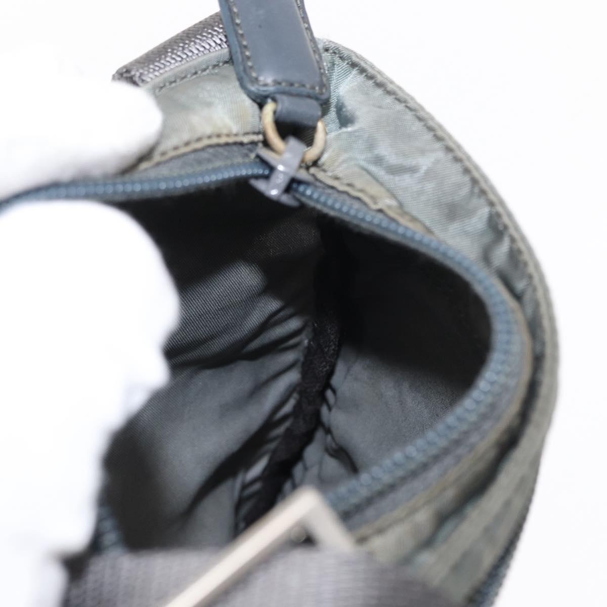 PRADA Shoulder Bag Nylon Gray Silver Auth SW1833