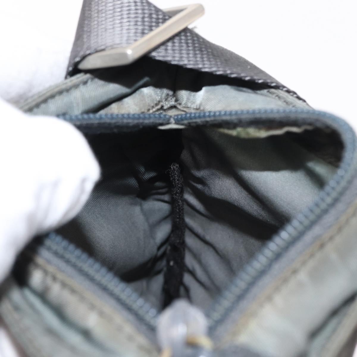 PRADA Shoulder Bag Nylon Gray Silver Auth SW1833