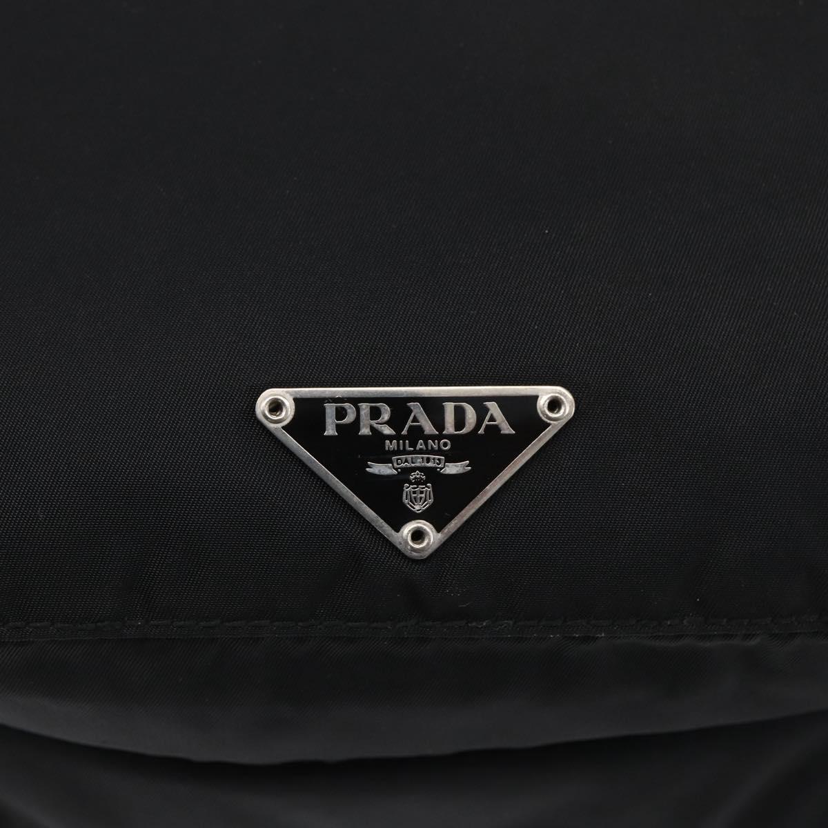 PRADA Shoulder Bag Nylon Black Silver Auth SW1836