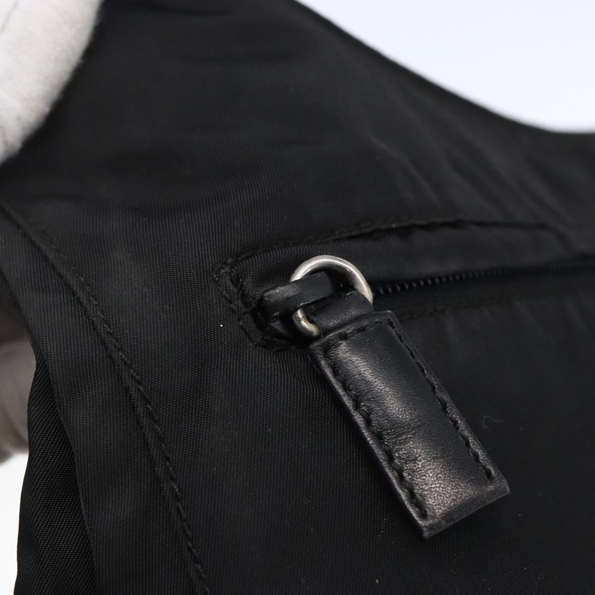 PRADA Shoulder Bag Nylon Black Silver Auth SW1836