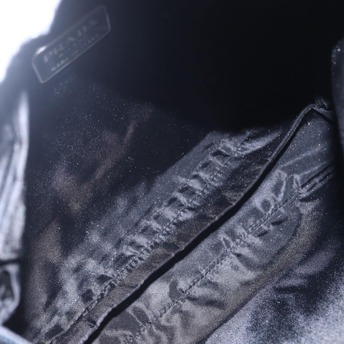 PRADA Shoulder Bag Nylon Black Silver Auth SW1836