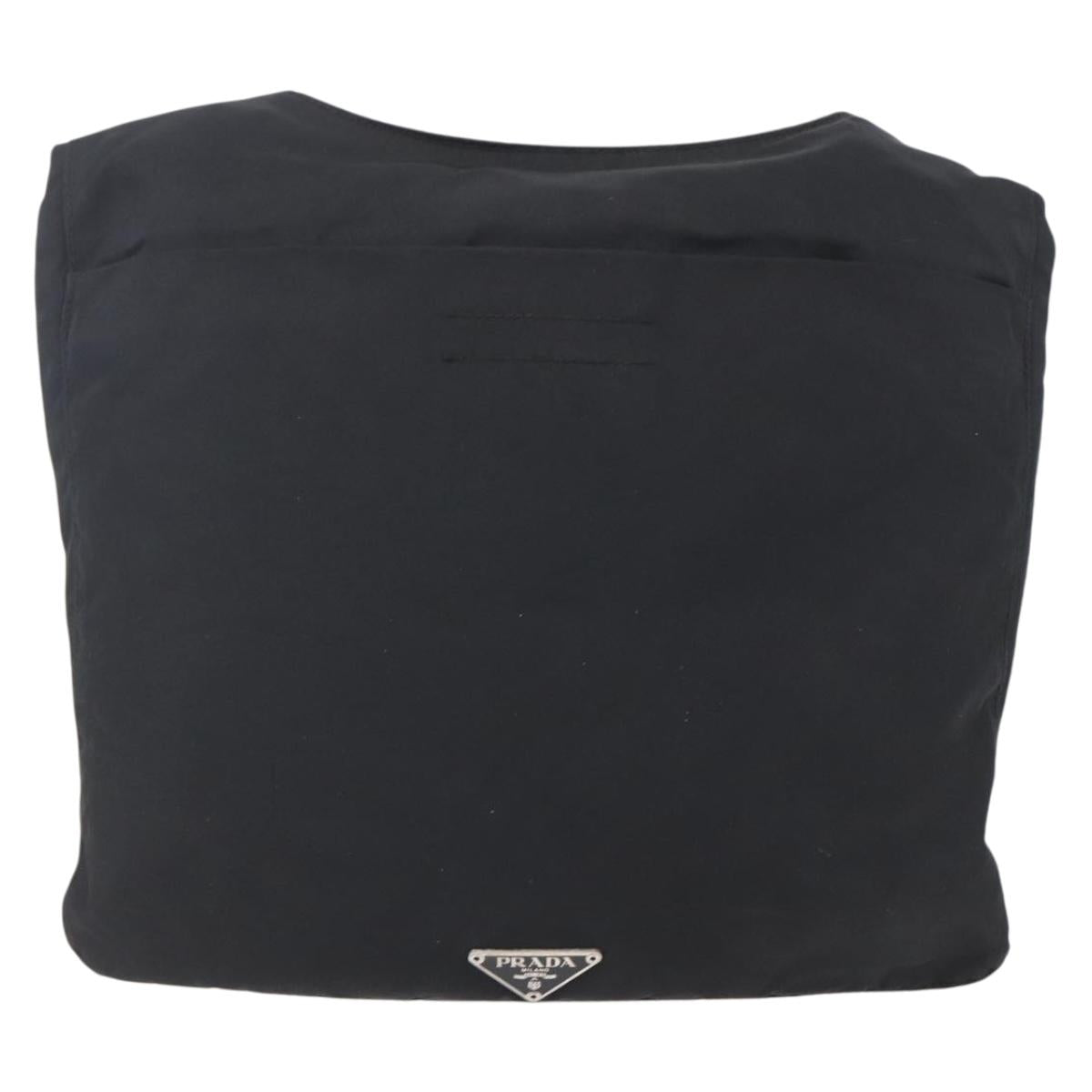 PRADA Shoulder Bag Nylon Black Silver Auth SW1836