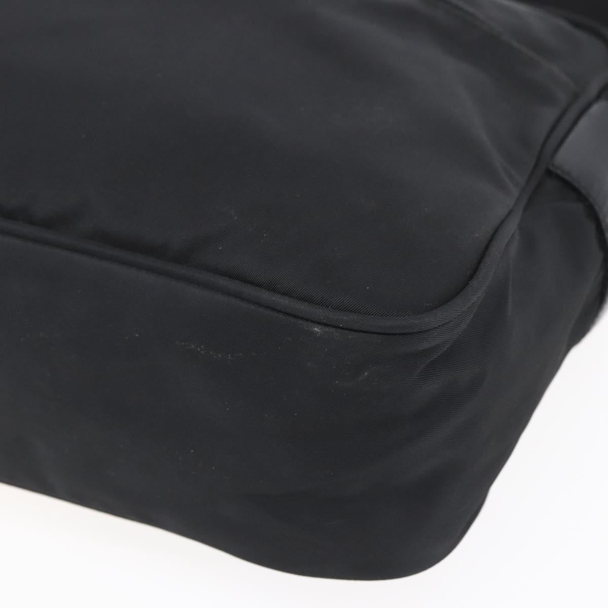 PRADA Shoulder Bag Nylon Black Silver Auth SW1837