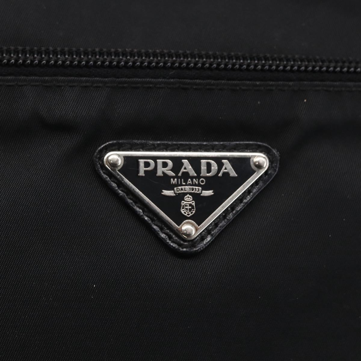 PRADA Shoulder Bag Nylon Black Silver Auth SW1837