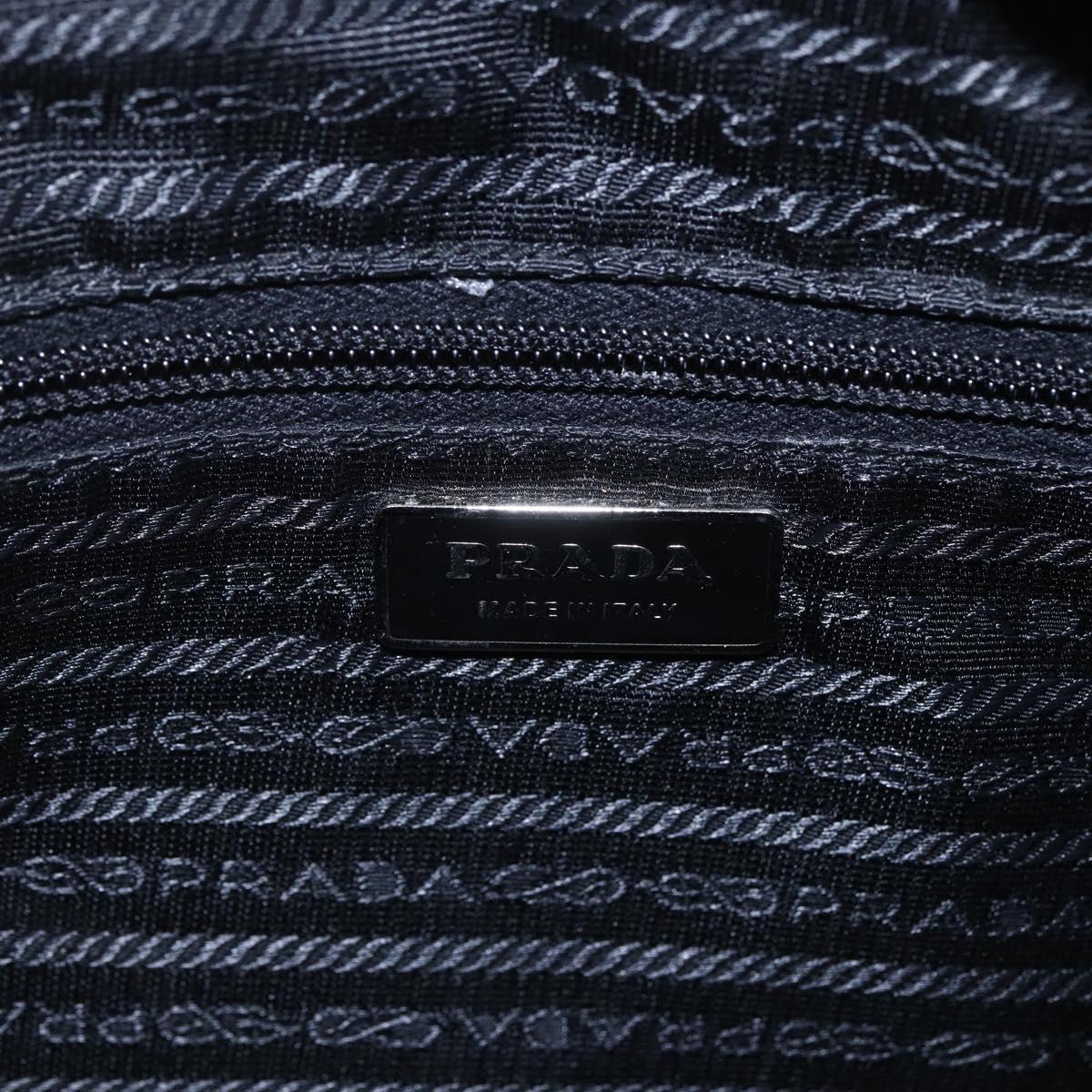 PRADA Shoulder Bag Nylon Black Silver Auth SW1837