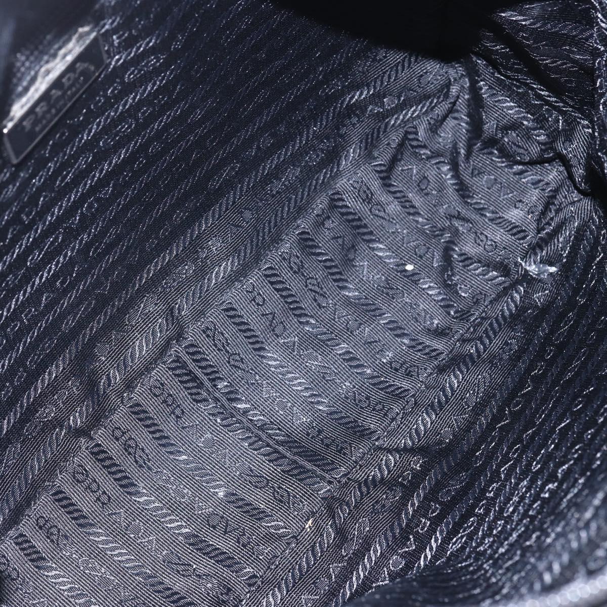 PRADA Shoulder Bag Nylon Black Silver Auth SW1837