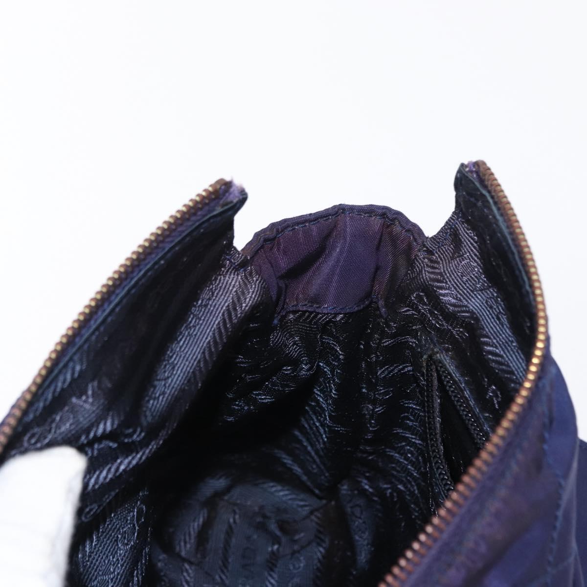 PRADA Chain Shoulder Bag Nylon Purple Gold Auth SW1838