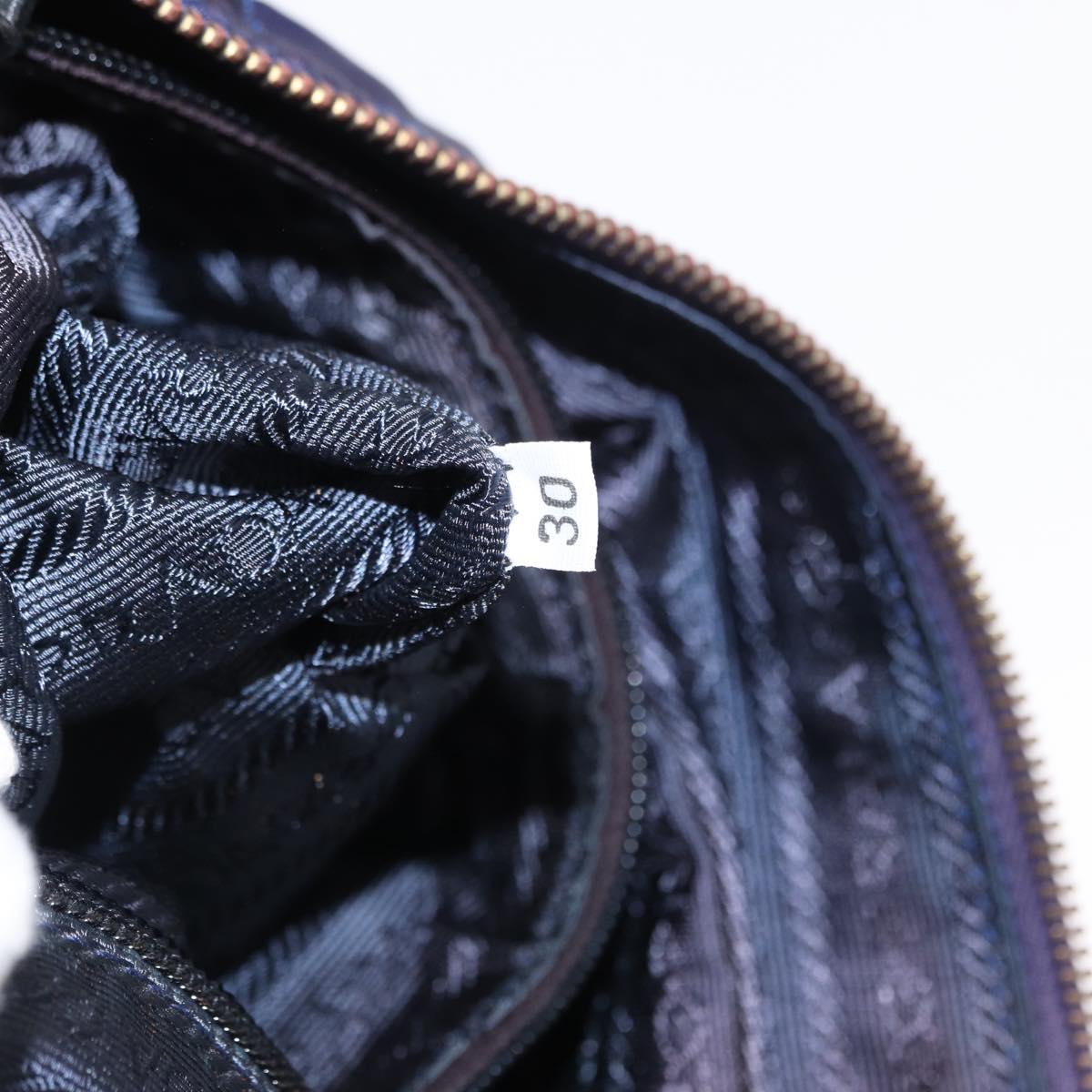 PRADA Chain Shoulder Bag Nylon Purple Gold Auth SW1838