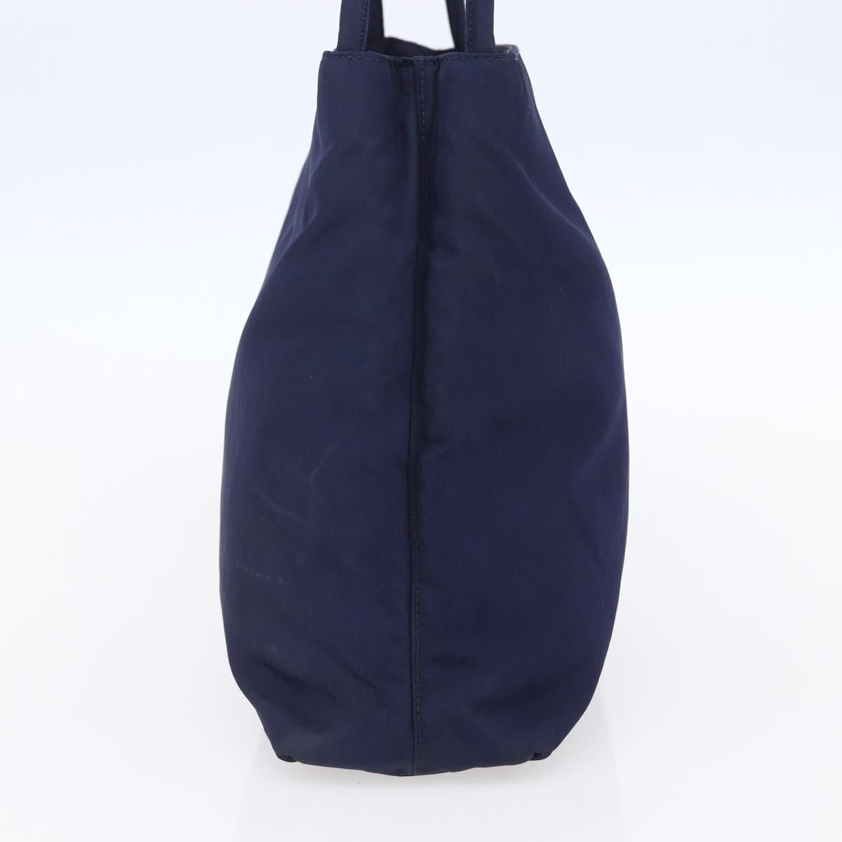 PRADA Tote Bag Nylon Navy Silver Auth SW1840