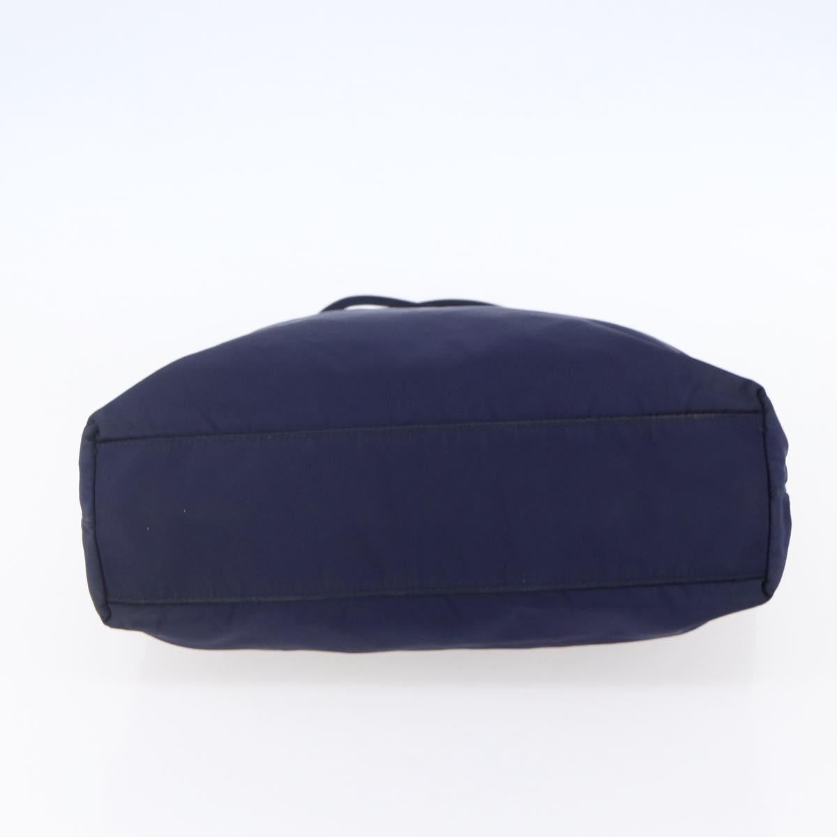 PRADA Tote Bag Nylon Navy Silver Auth SW1840