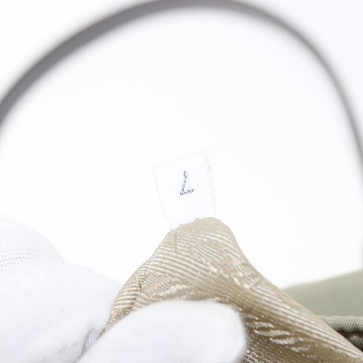 PRADA Shoulder Bag Nylon Leather Beige Gold Auth SW1841