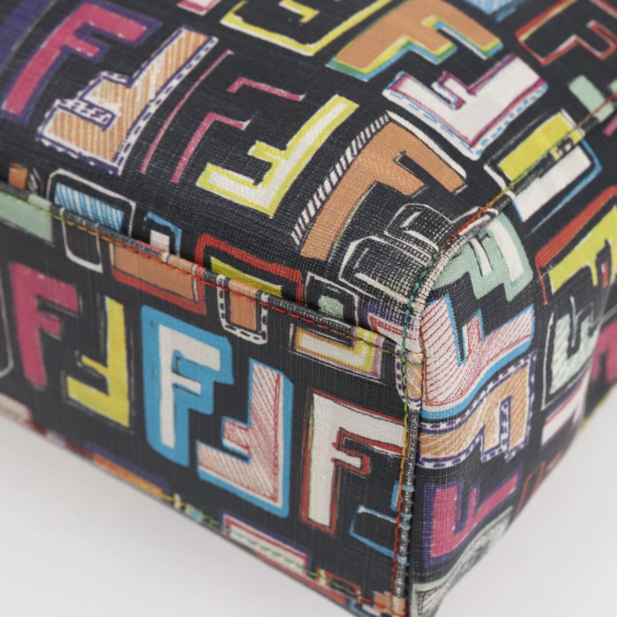 FENDI Zucca Canvas Tote Bag PVC Multicolor Gold Auth SW1846V