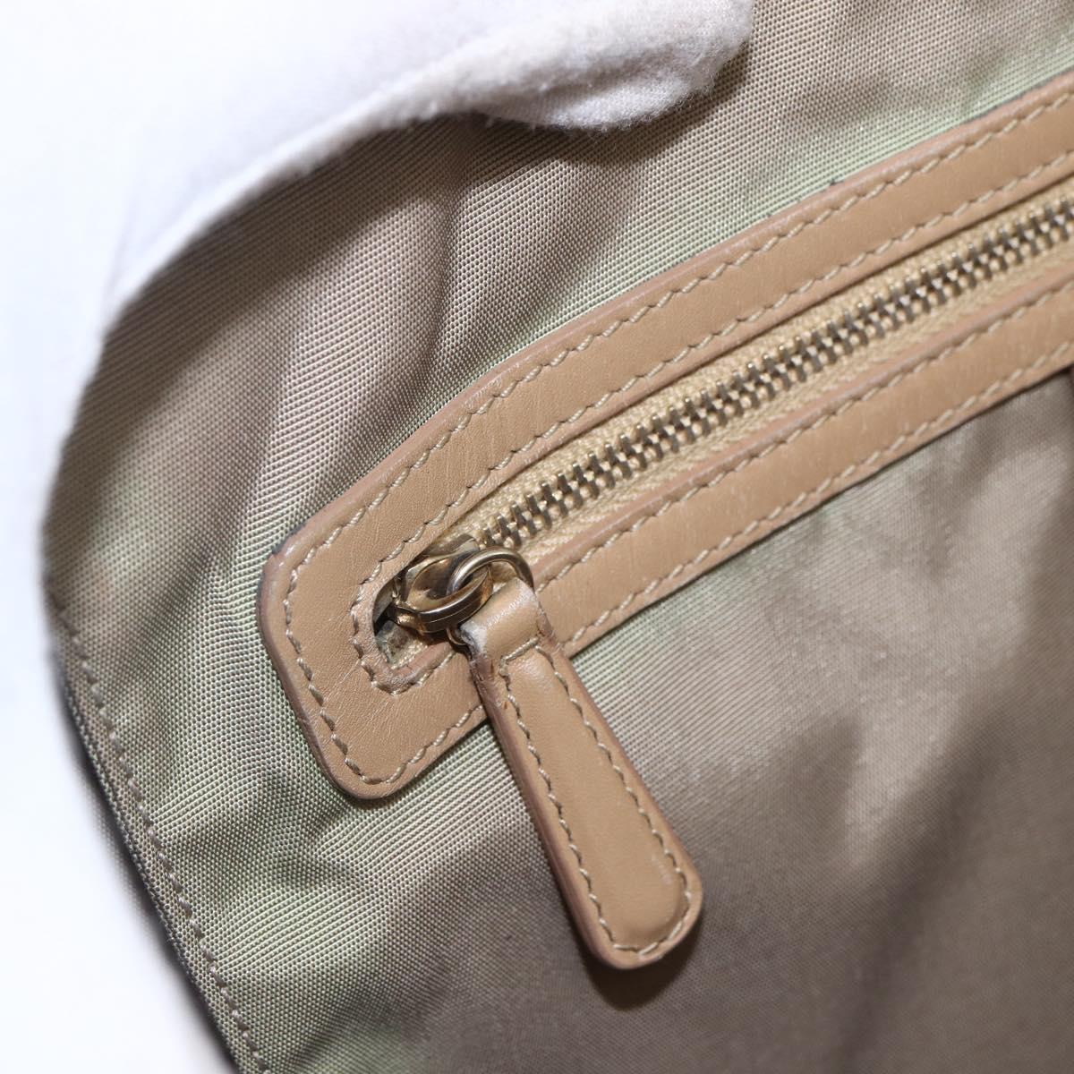 Christian Dior Canage Hand Bag Leather Beige Gold Auth SW1848