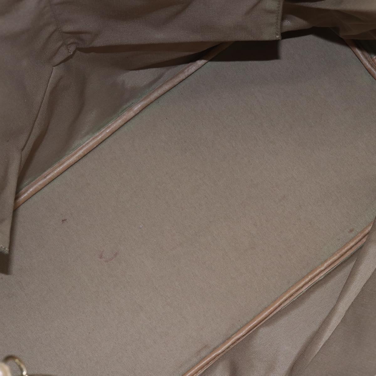 Christian Dior Canage Hand Bag Leather Beige Gold Auth SW1848