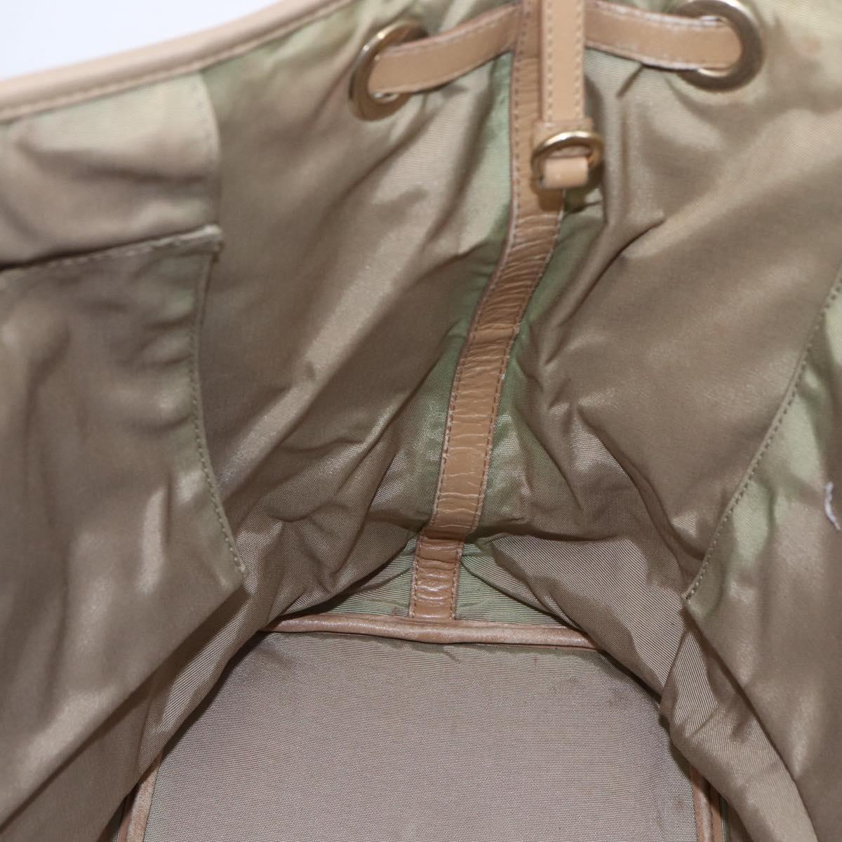 Christian Dior Canage Hand Bag Leather Beige Gold Auth SW1848