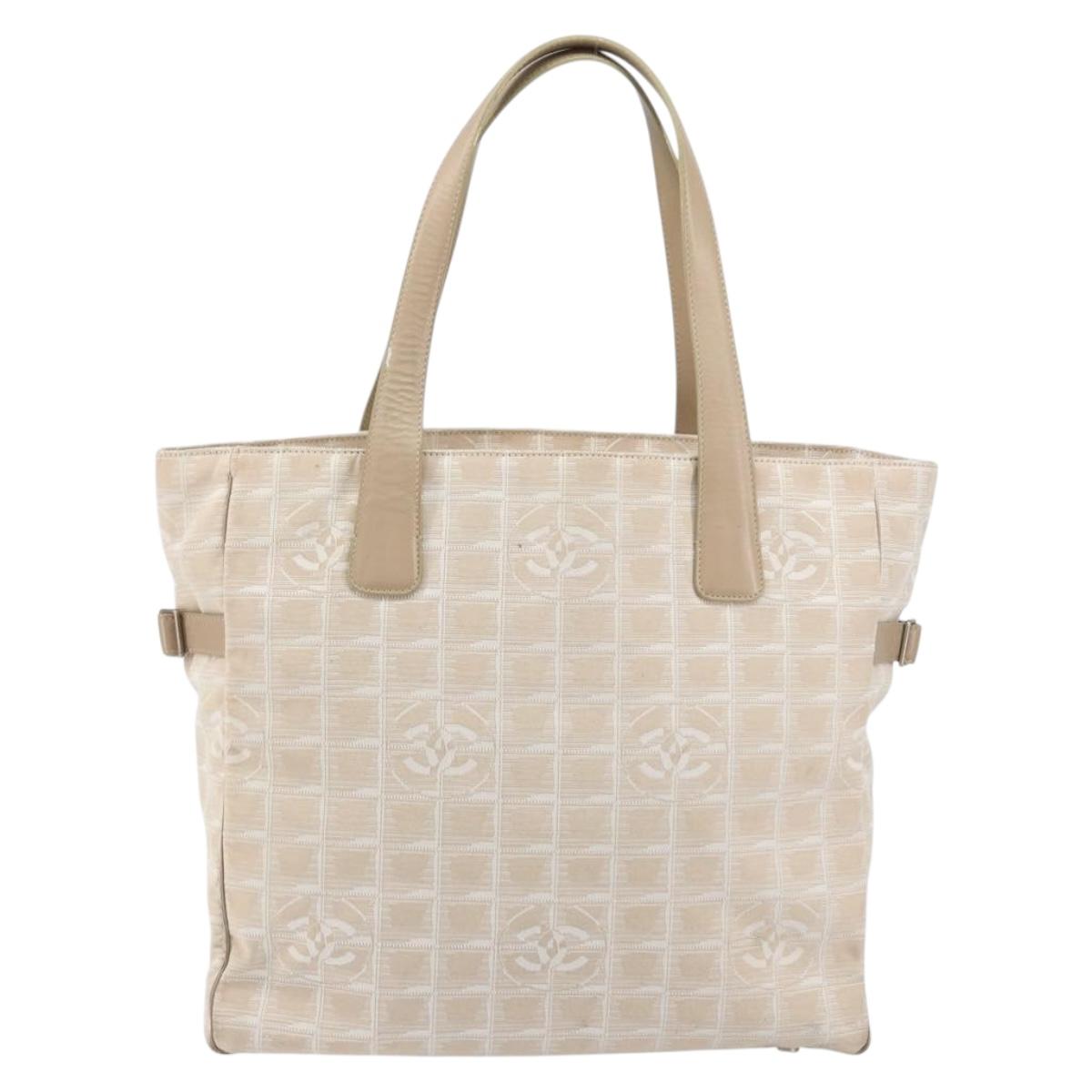 CHANEL New Travel Line Tote Bag Nylon Pink CC Auth SW1851