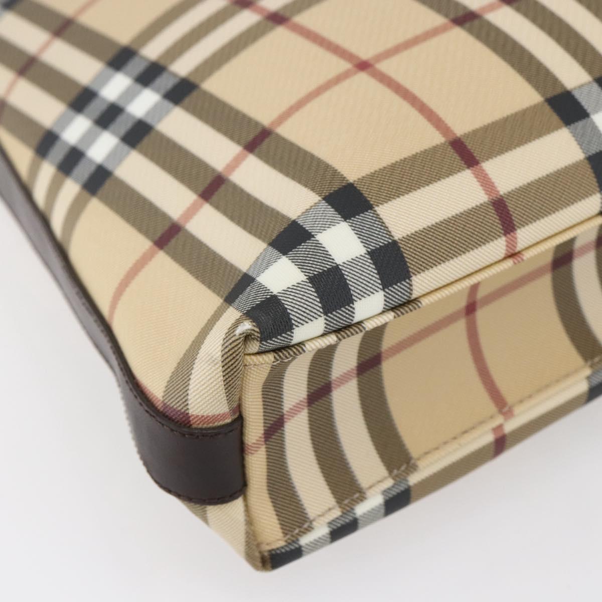 BURBERRY Nova Check Shoulder Bag PVC Beige Auth SW1854