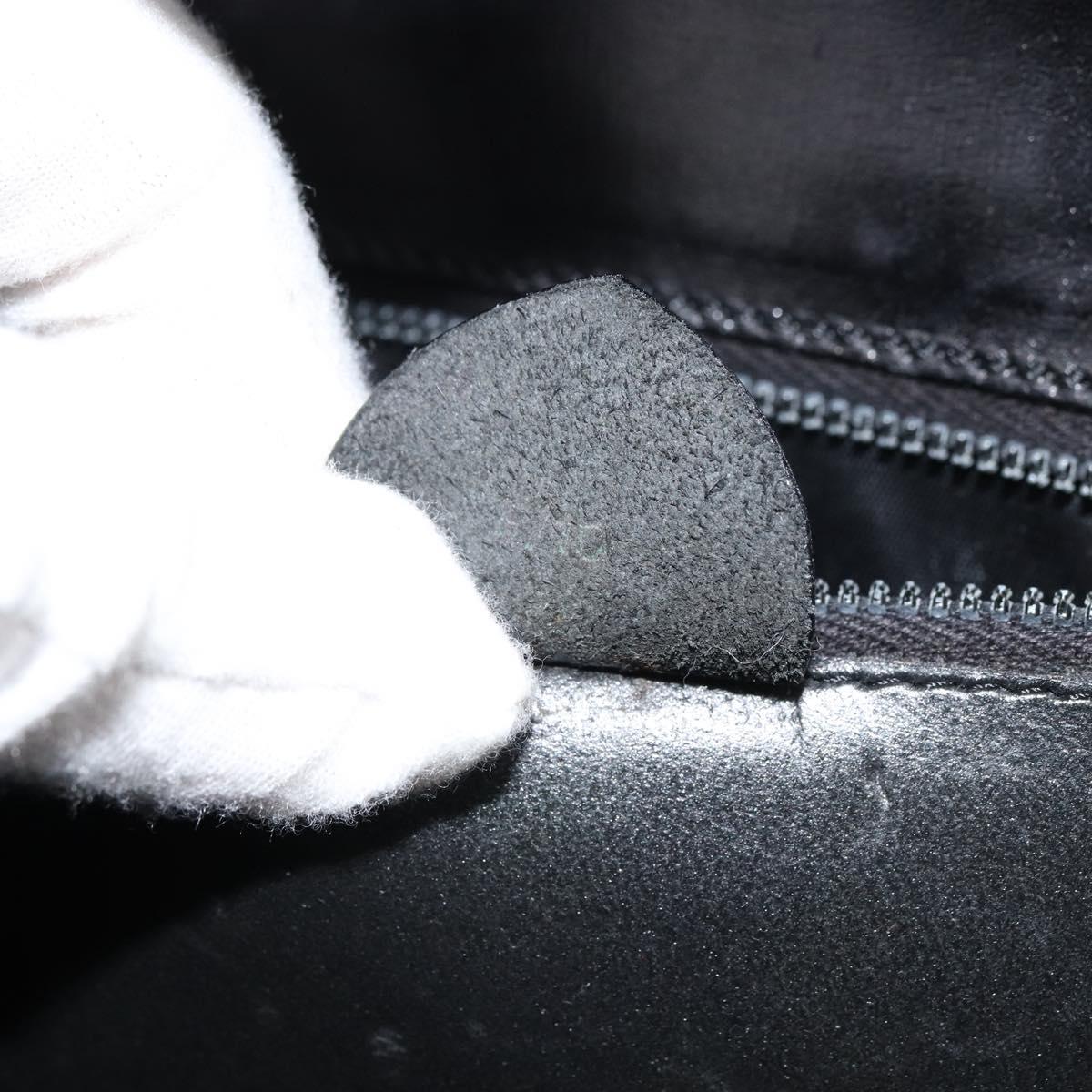 CELINE Hand Bag Leather Black Gold Auth SW1859