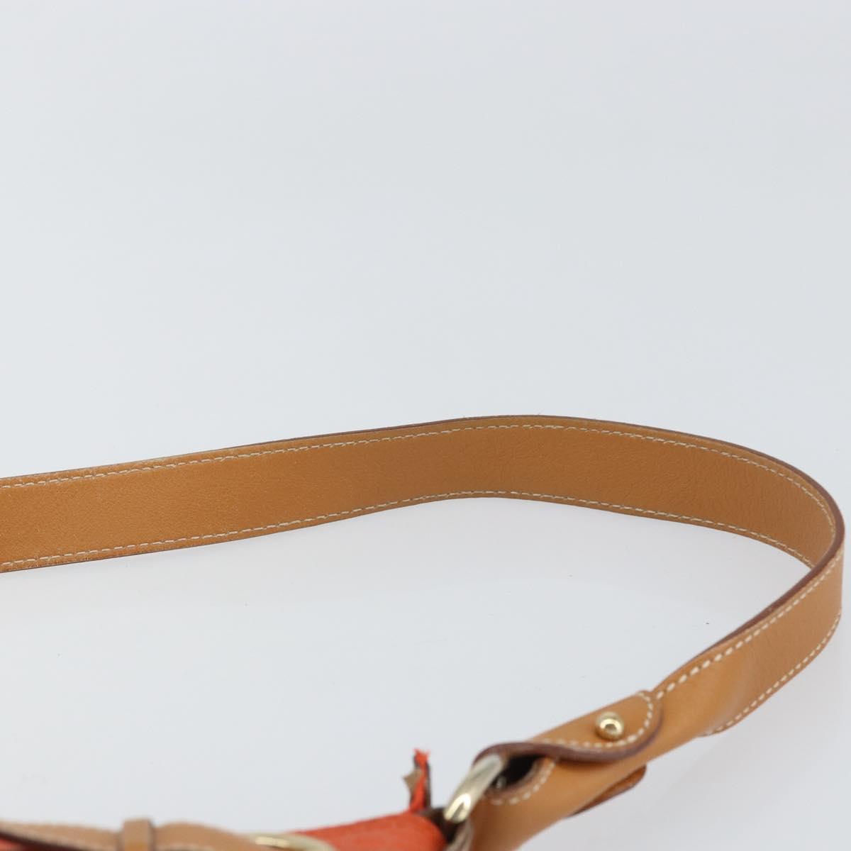 Salvatore Ferragamo Shoulder Bag Leather Orange Gold Auth SW1864