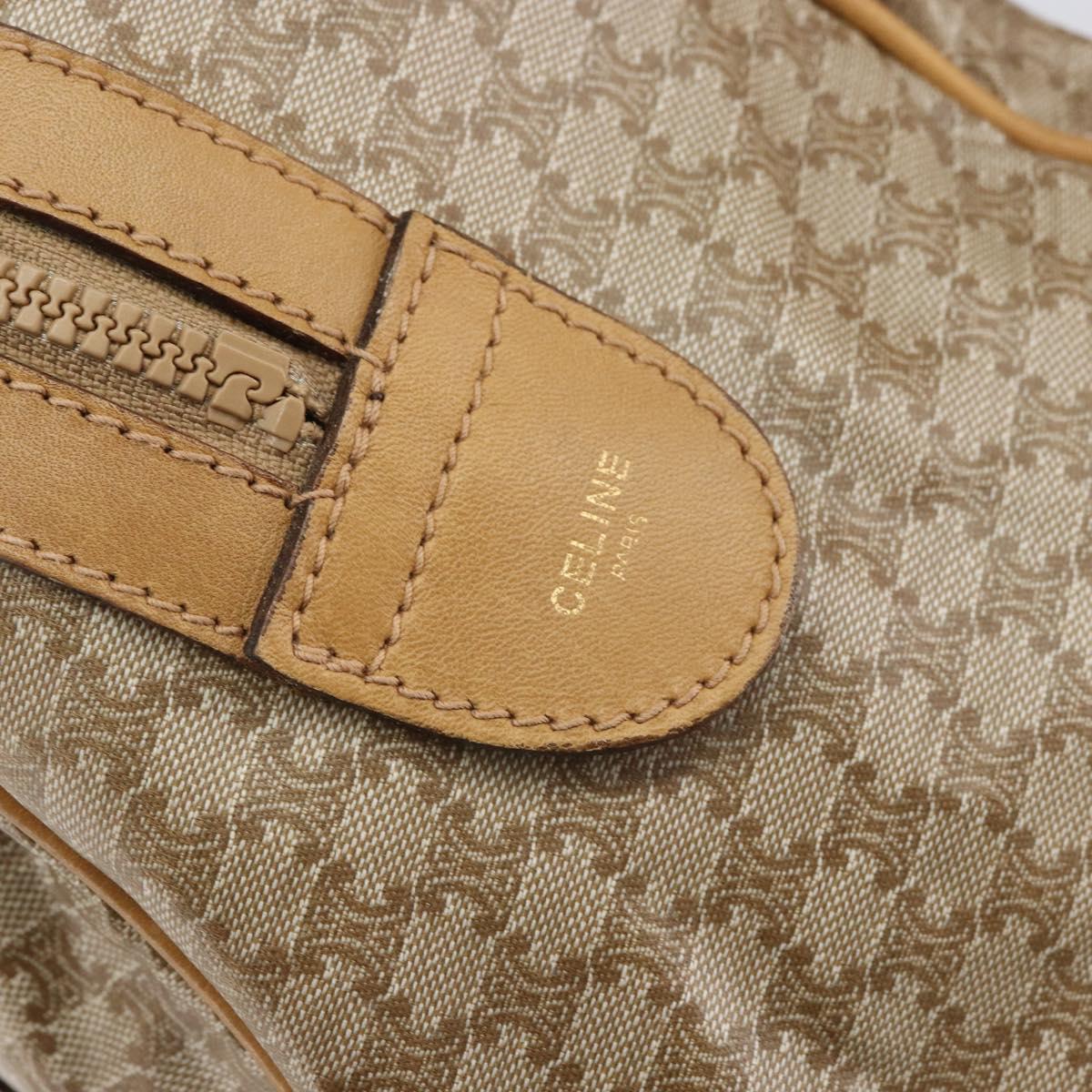 CELINE Macadam Canvas Hand Bag PVC Beige Gold Auth SW1868