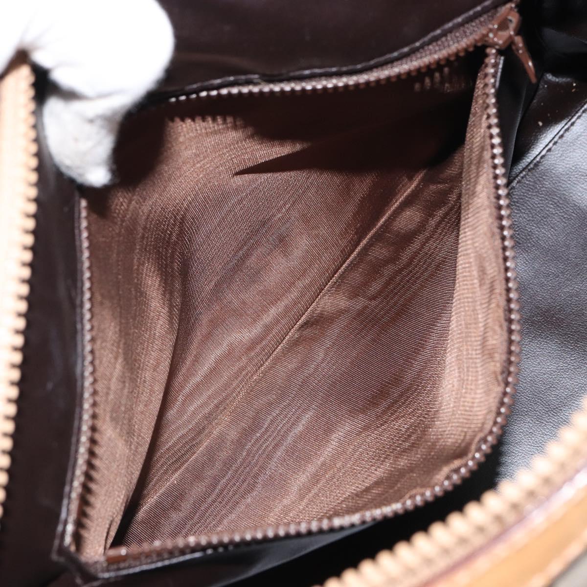 CELINE Macadam Canvas Hand Bag PVC Beige Gold Auth SW1868