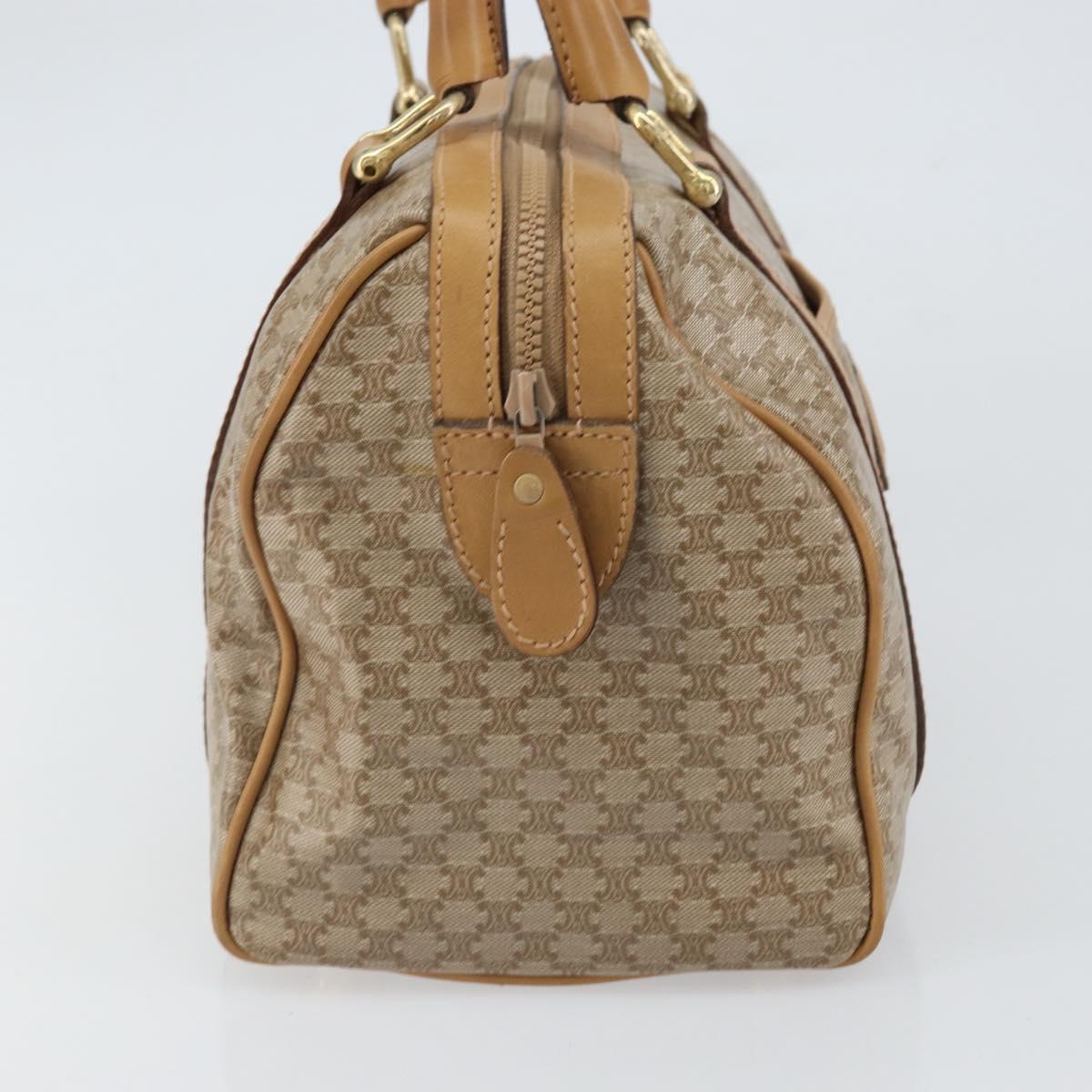 CELINE Macadam Canvas Hand Bag PVC Beige Gold Auth SW1868