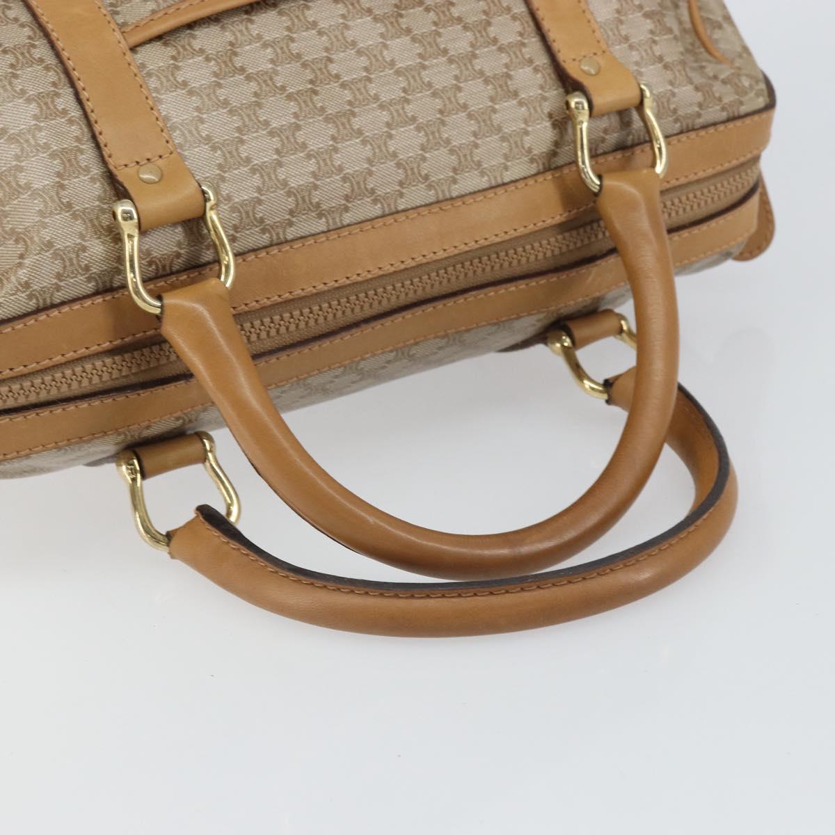 CELINE Macadam Canvas Hand Bag PVC Beige Gold Auth SW1868