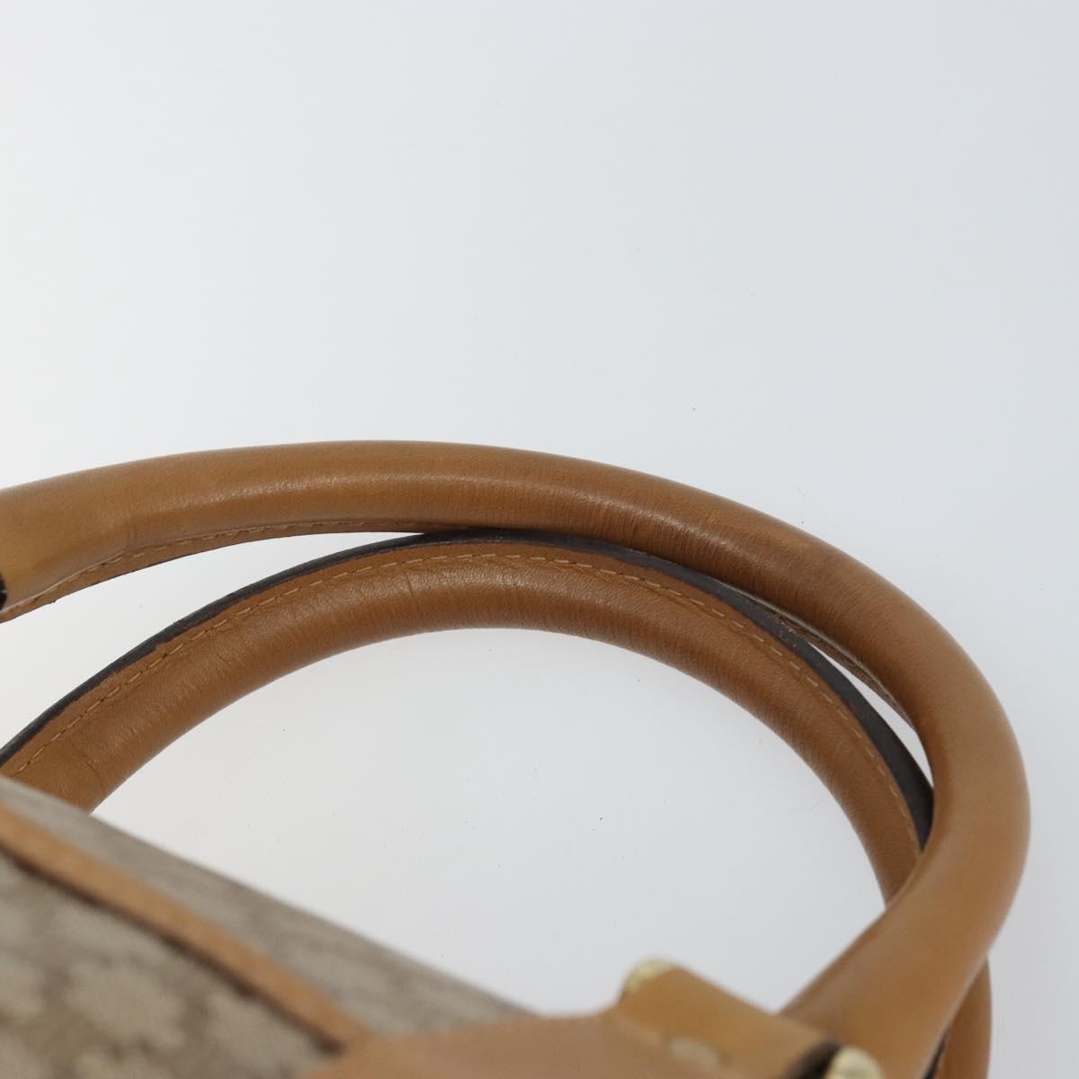 CELINE Macadam Canvas Hand Bag PVC Beige Gold Auth SW1868