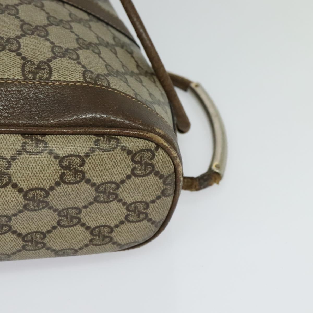 GUCCI GG Supreme Shoulder Bag PVC Beige Auth sw187