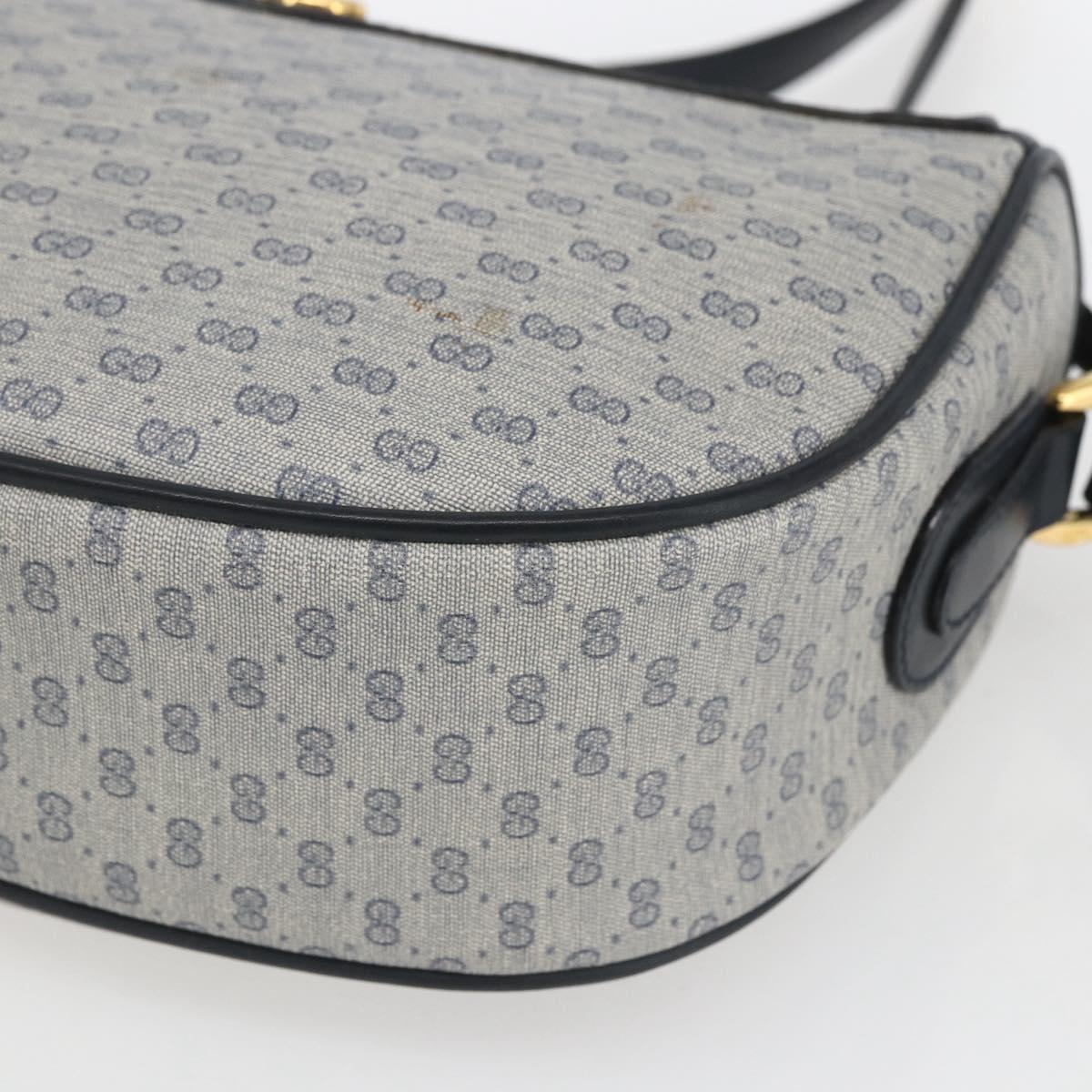 GUCCI Micro GG Supreme Sherry Line Bag PVC Navy Gold 001 58 0918 Auth SW1872