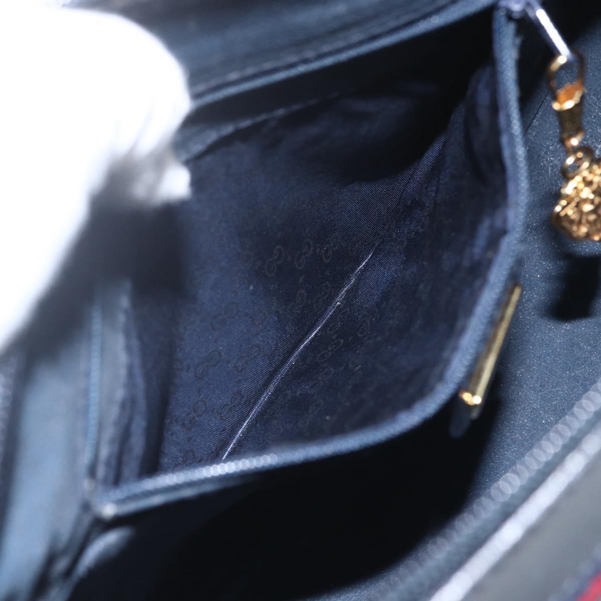 GUCCI Micro GG Supreme Sherry Line Bag PVC Navy Gold 001 58 0918 Auth SW1872