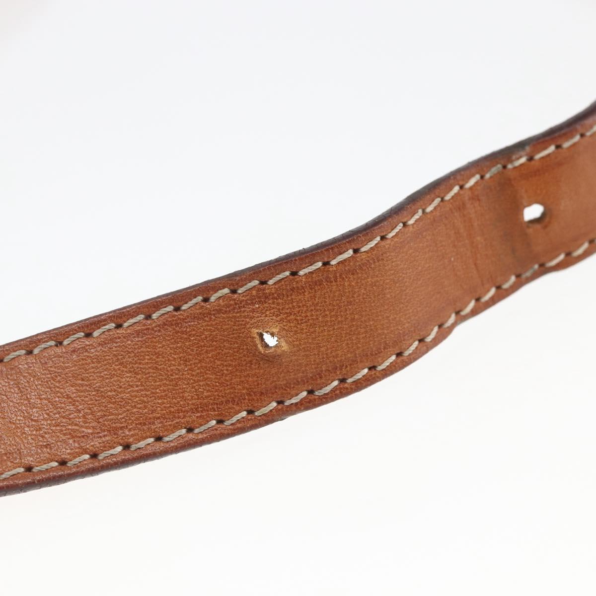 CELINE Macadam Canvas Shoulder Bag PVC Leather Brown Gold Auth SW1874