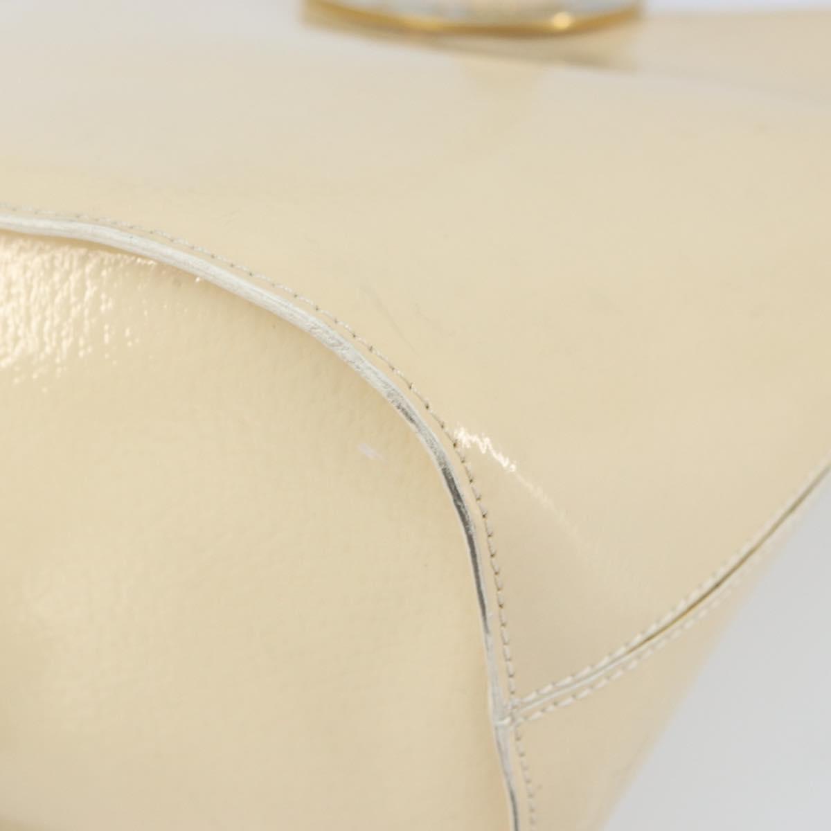 CELINE Shoulder Bag Leather Beige Gold Auth SW1877