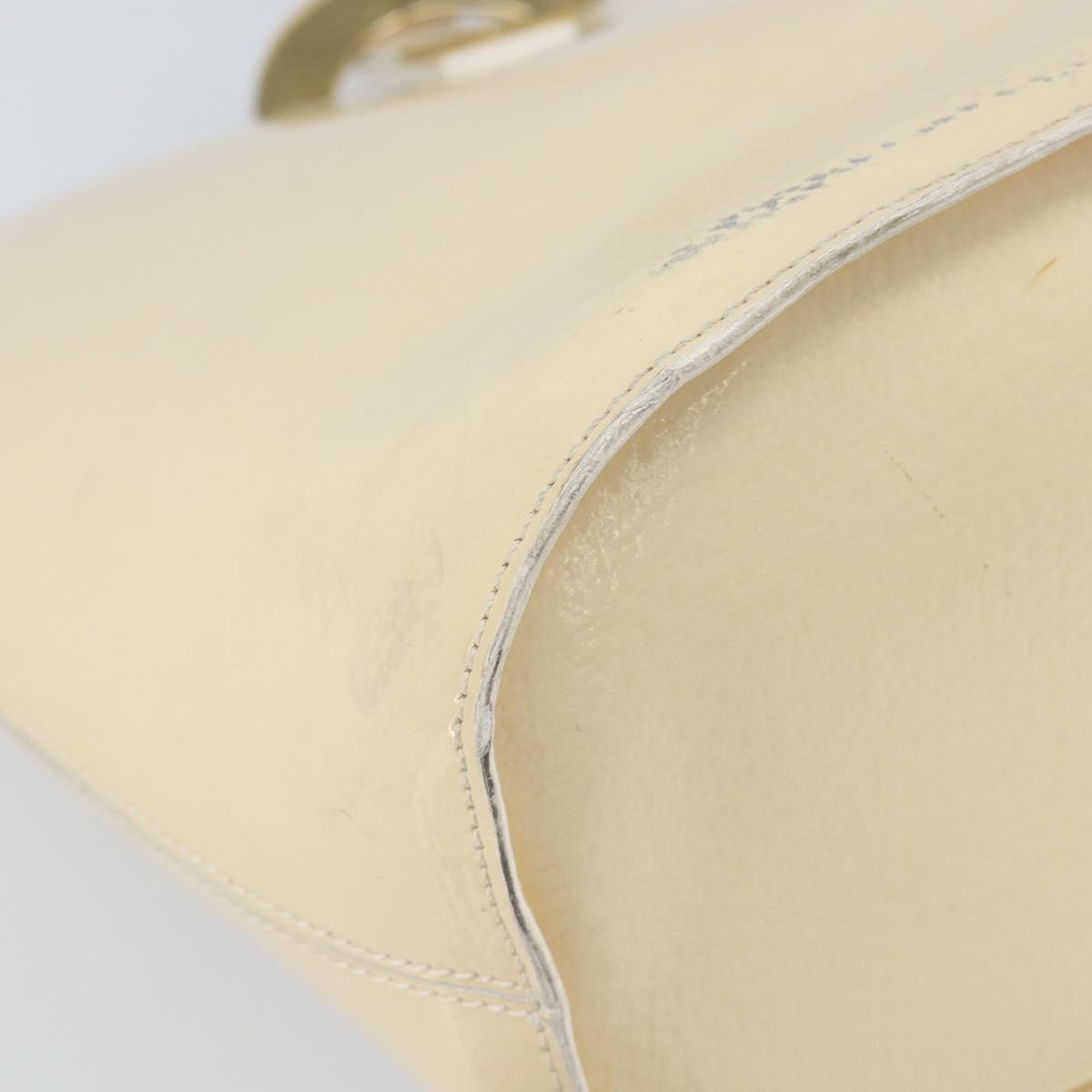 CELINE Shoulder Bag Leather Beige Gold Auth SW1877
