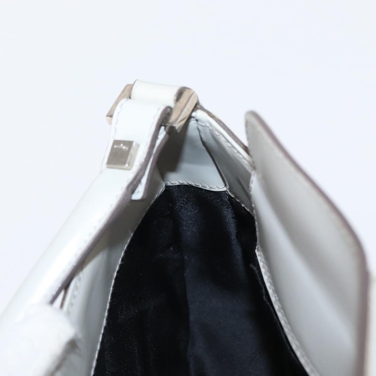 Salvatore Ferragamo Hand Bag Leather Beige Silver Auth SW1883