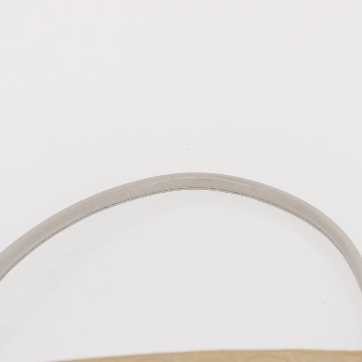 Salvatore Ferragamo Hand Bag Leather Beige Silver Auth SW1883