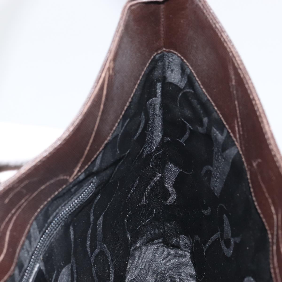 Salvatore Ferragamo Shoulder Bag Leather Brown Gold Auth SW1884