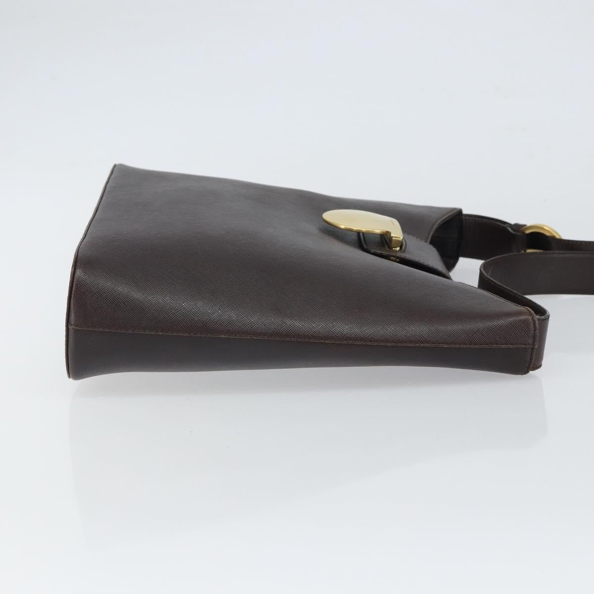 Salvatore Ferragamo Shoulder Bag Leather Brown Gold Auth SW1884