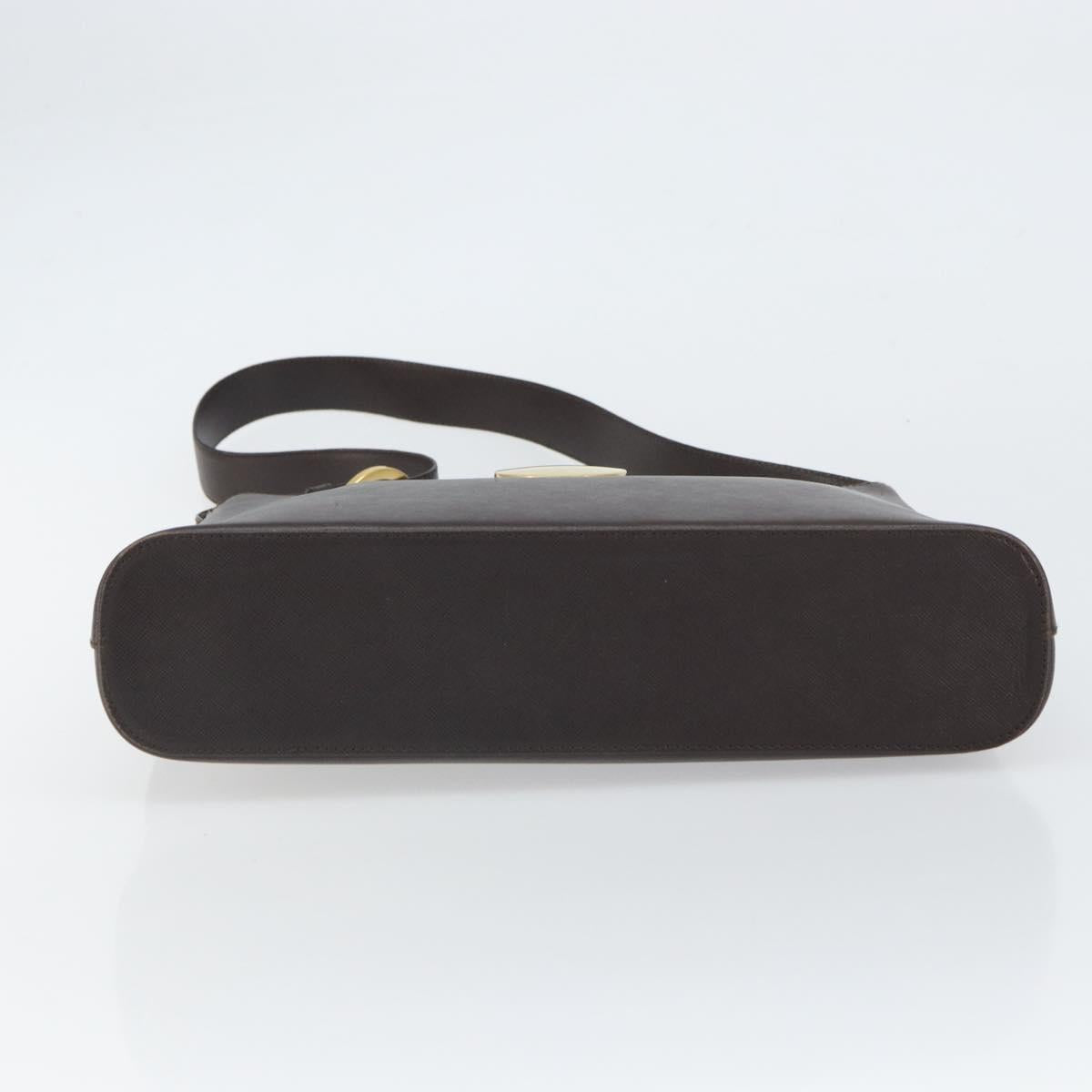 Salvatore Ferragamo Shoulder Bag Leather Brown Gold Auth SW1884