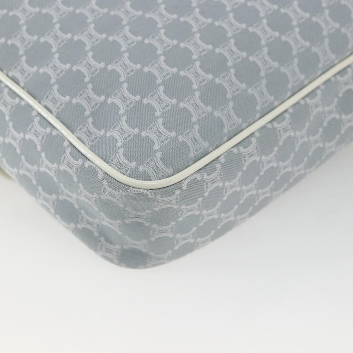 CELINE Macadam Canvas Shoulder Bag Blue Silver Auth SW1885V