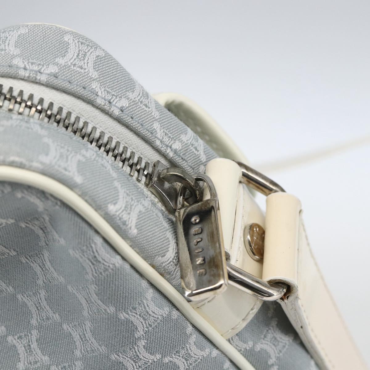 CELINE Macadam Canvas Shoulder Bag Blue Silver Auth SW1885V