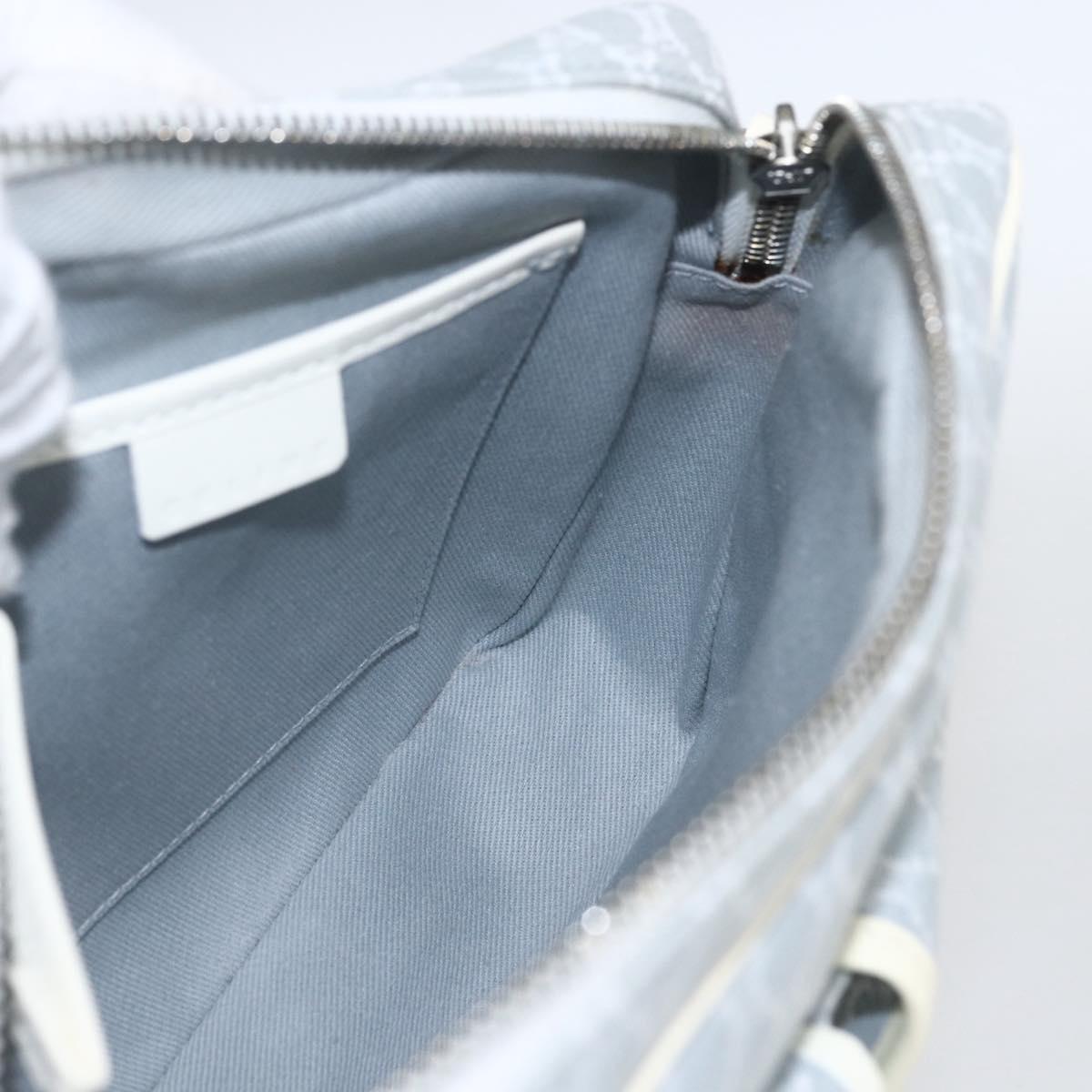 CELINE Macadam Canvas Shoulder Bag Blue Silver Auth SW1885V